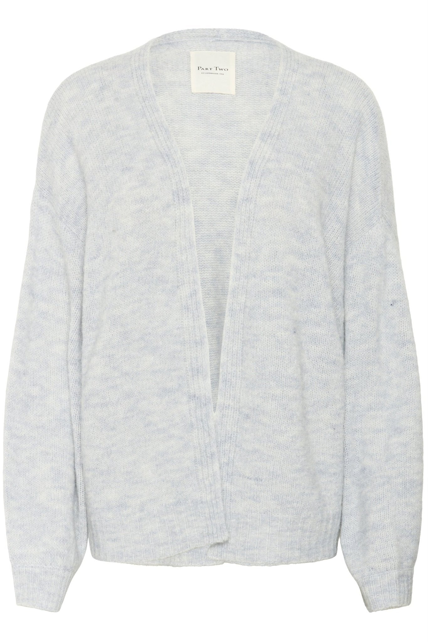 Part Two RastinaPW cardigan in mink melange with open front, available at Dotique

