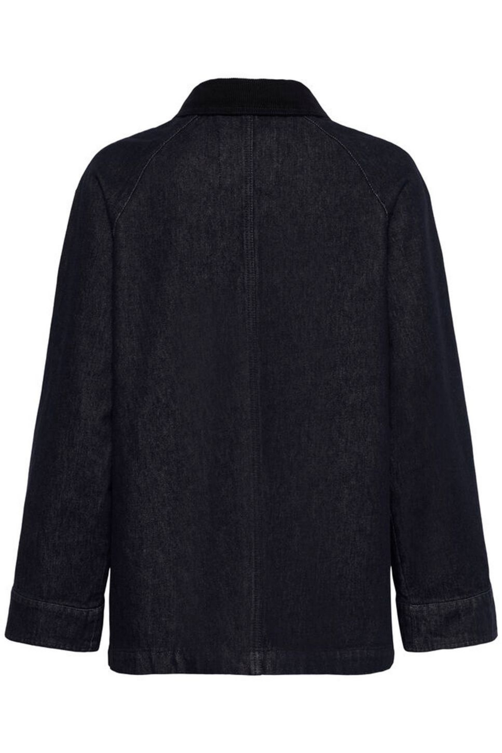 Relaxed oversize denim jacket in rinse blue by Part Two. A timeless cotton layer with long sleeves and patch pockets. Shop now at Dotique.
