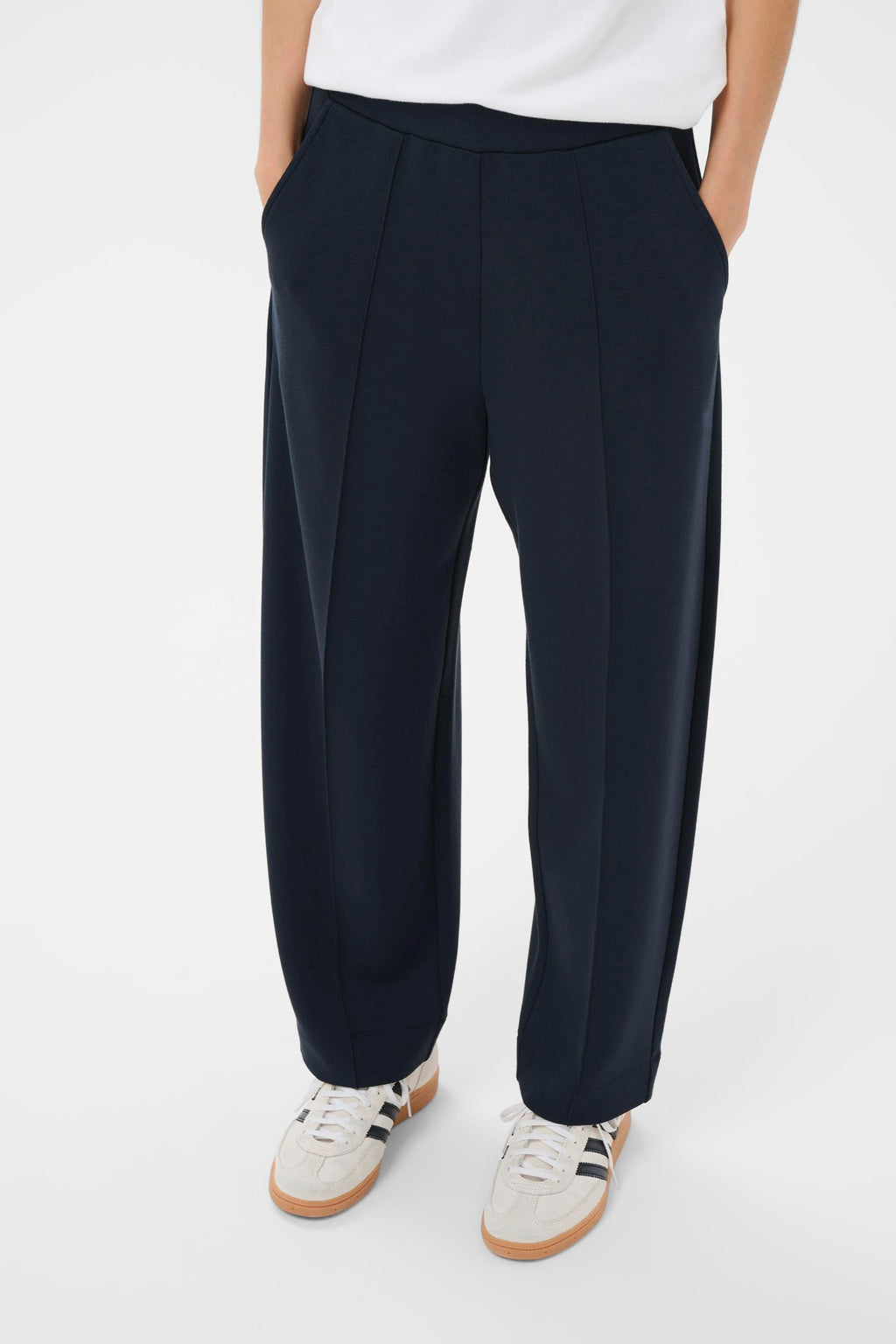 Part Two 30310294 ZenaPW Dark Navy Trousers with pull-on waistband by Part Two Shop Part Two at Dotique