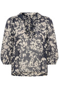 Front view of Part Two 30310377 AlviaPW After Midnight Art Flower Blouse by Part Two shop at Dotique