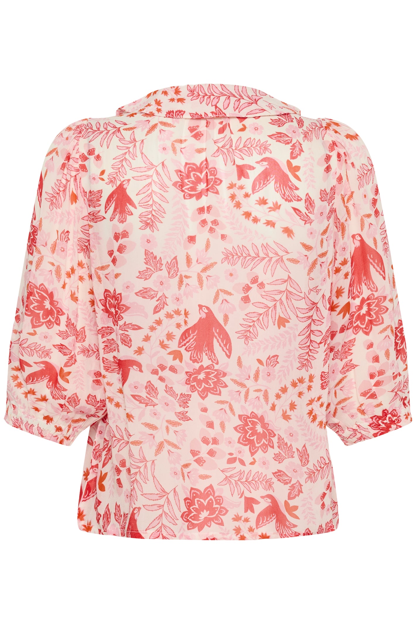 Rear view of Part Two 30310377 AlviaPW Poppy Red Bird Print Blouse by Part Two shop the Part Two collection at Dotique