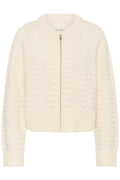 Part Two 30310397 AnielaPW Whisper White Cardigan knitted cotton blend zipped front Shop Part Two at Dotique