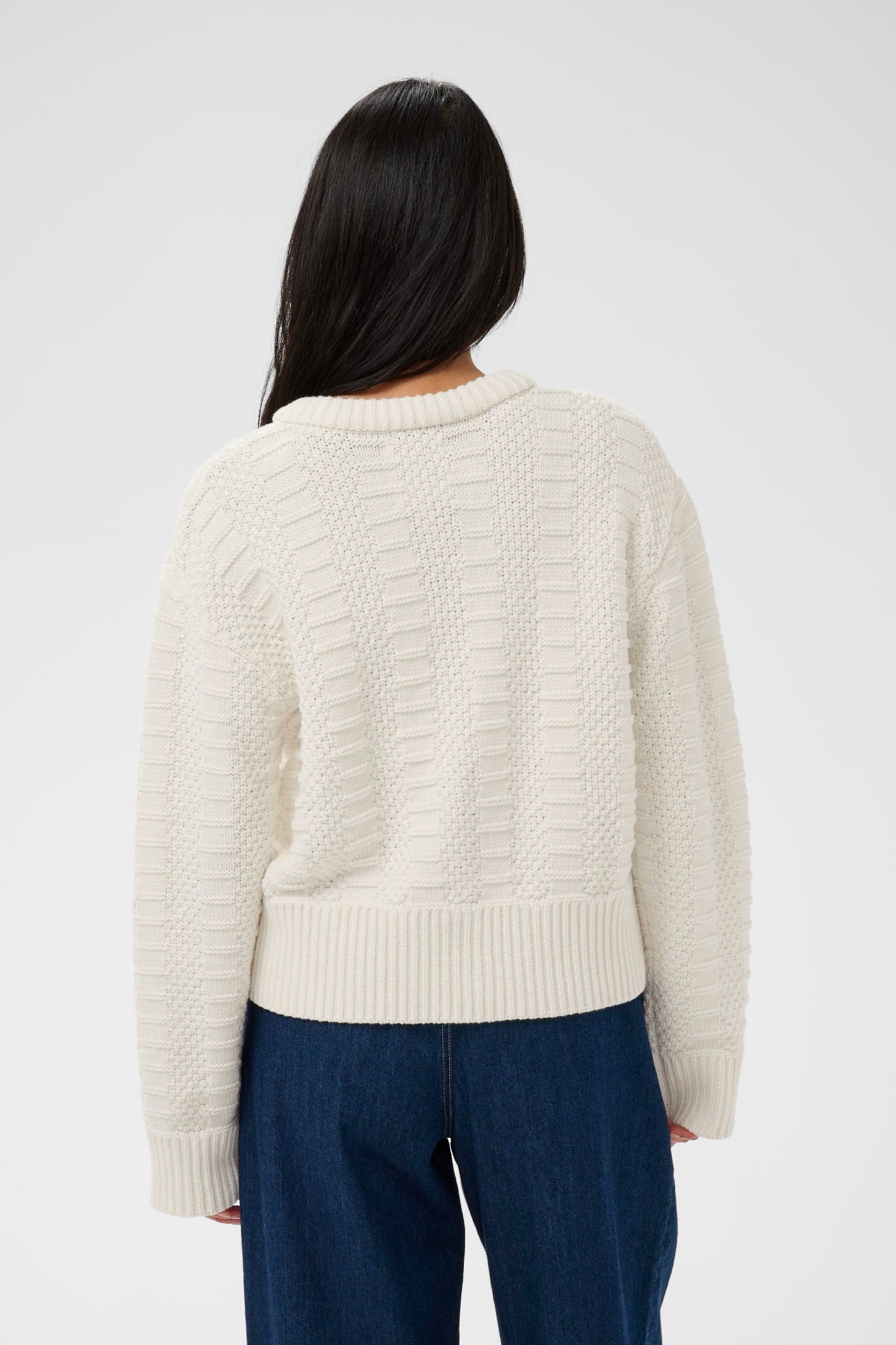 Rear view of Part Two 30310397 AnielaPW Whisper White Cardigan by Part Two shop the Part Two collection at Dotique