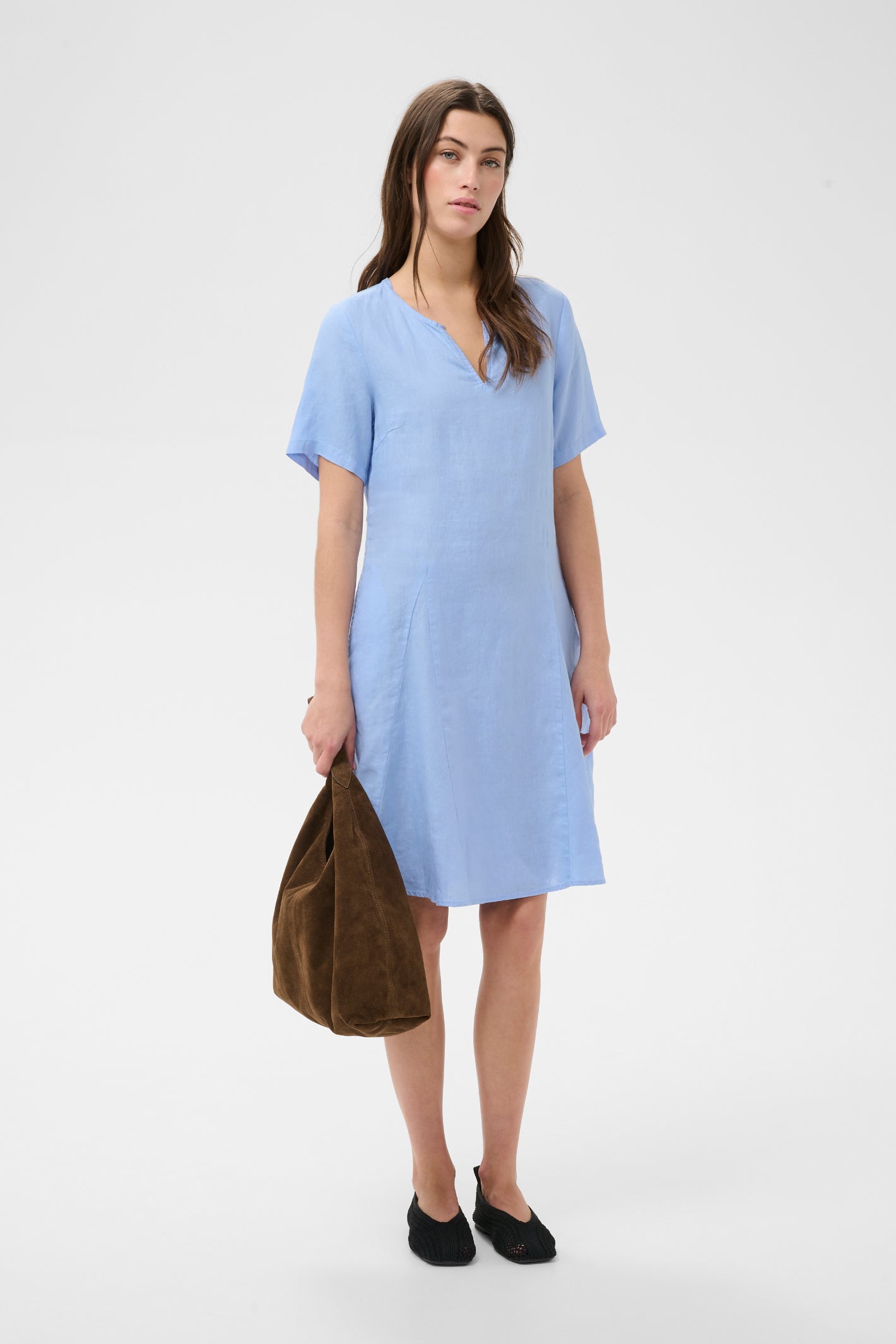 Model wearing Part Two 30310476 AminasaPW Serenity Dress by Part Two, shop the vendor at Dotique for summer style.