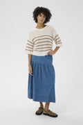 Part Two 30310489 NelliaPW Medium Blue Denim Skirt by part two styled on model shop part two at Dotique