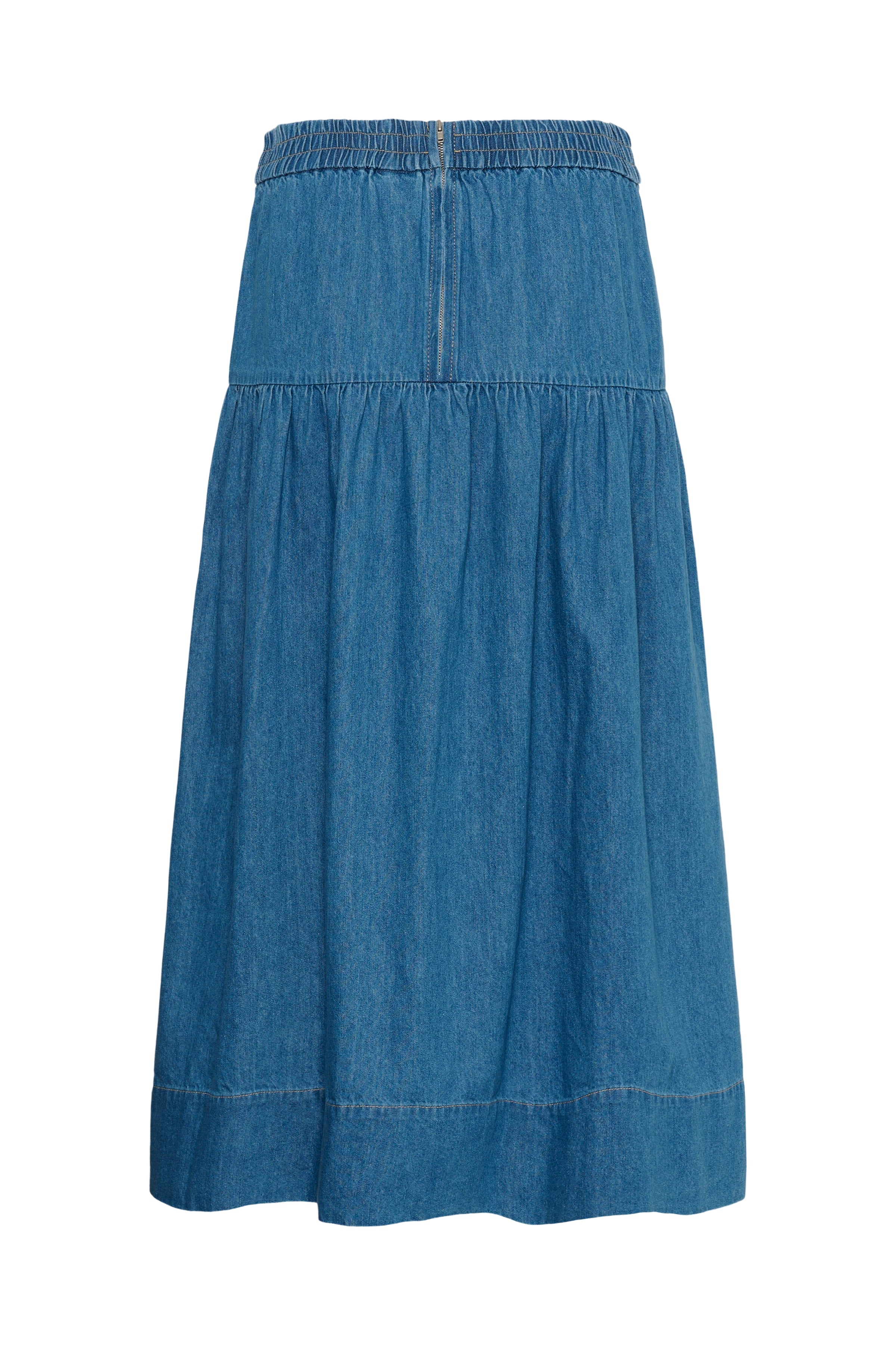 Part Two 30310489 NelliaPW Medium Blue Denim Skirt by part two shop part two at Dotique back view simple design