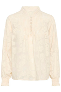 Front view of Part Two 30310661 ZayanPW Whisper White Blurred Flower Blouse by Part Two shop at Dotique