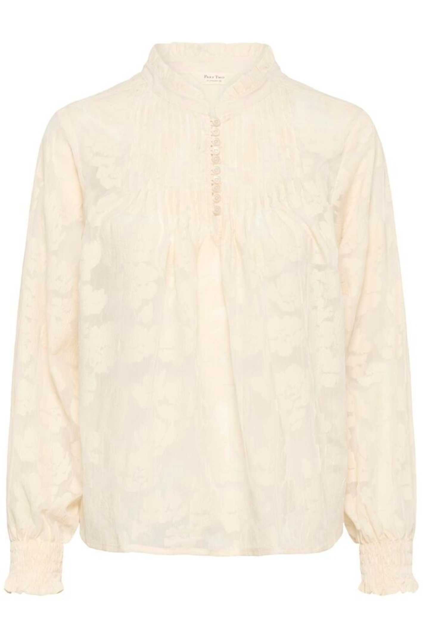 Front view of Part Two 30310661 ZayanPW Whisper White Blurred Flower Blouse by Part Two shop at Dotique
