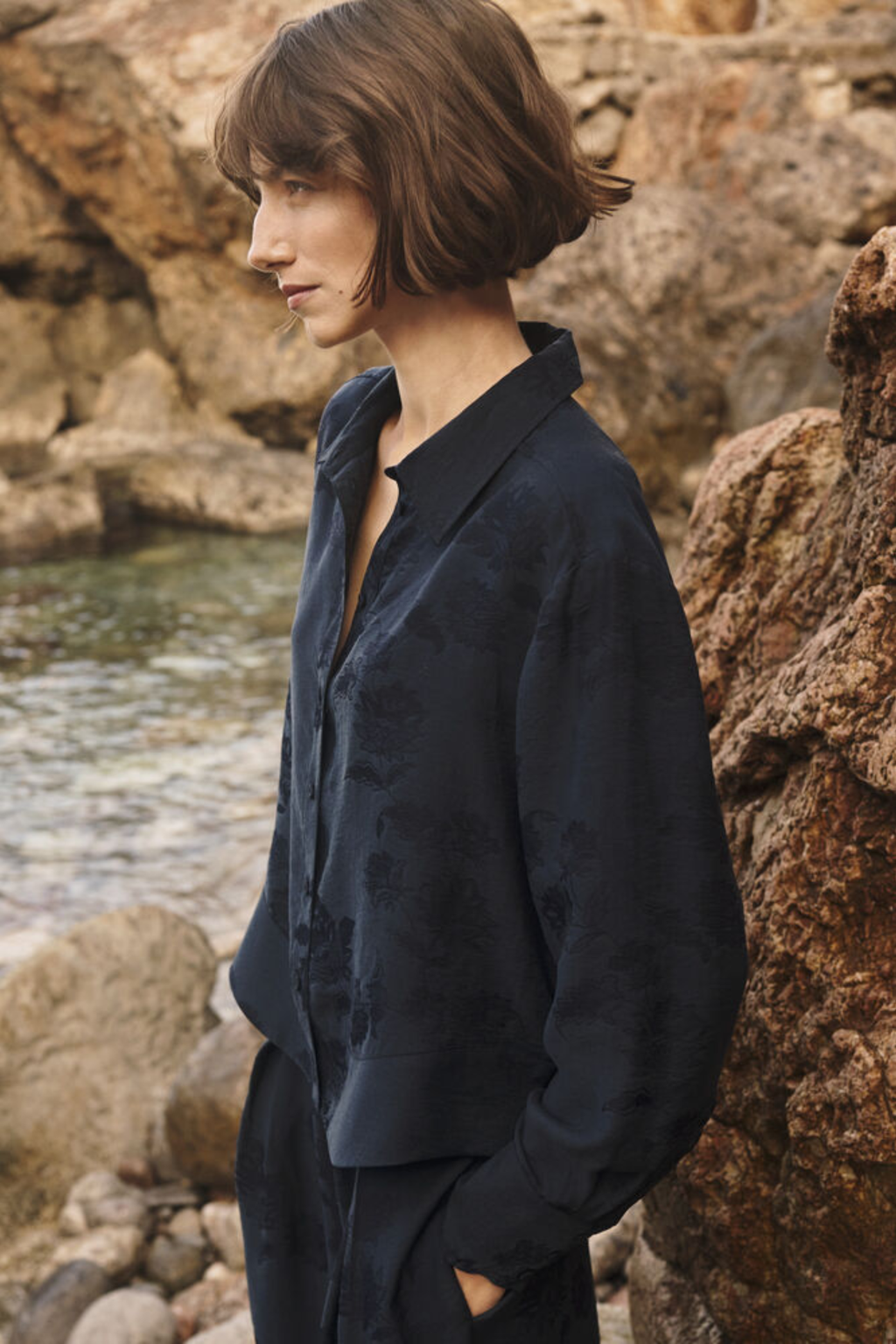 Part Two CarollaPW Shirt Dark Navy Flower Jaq 30310863