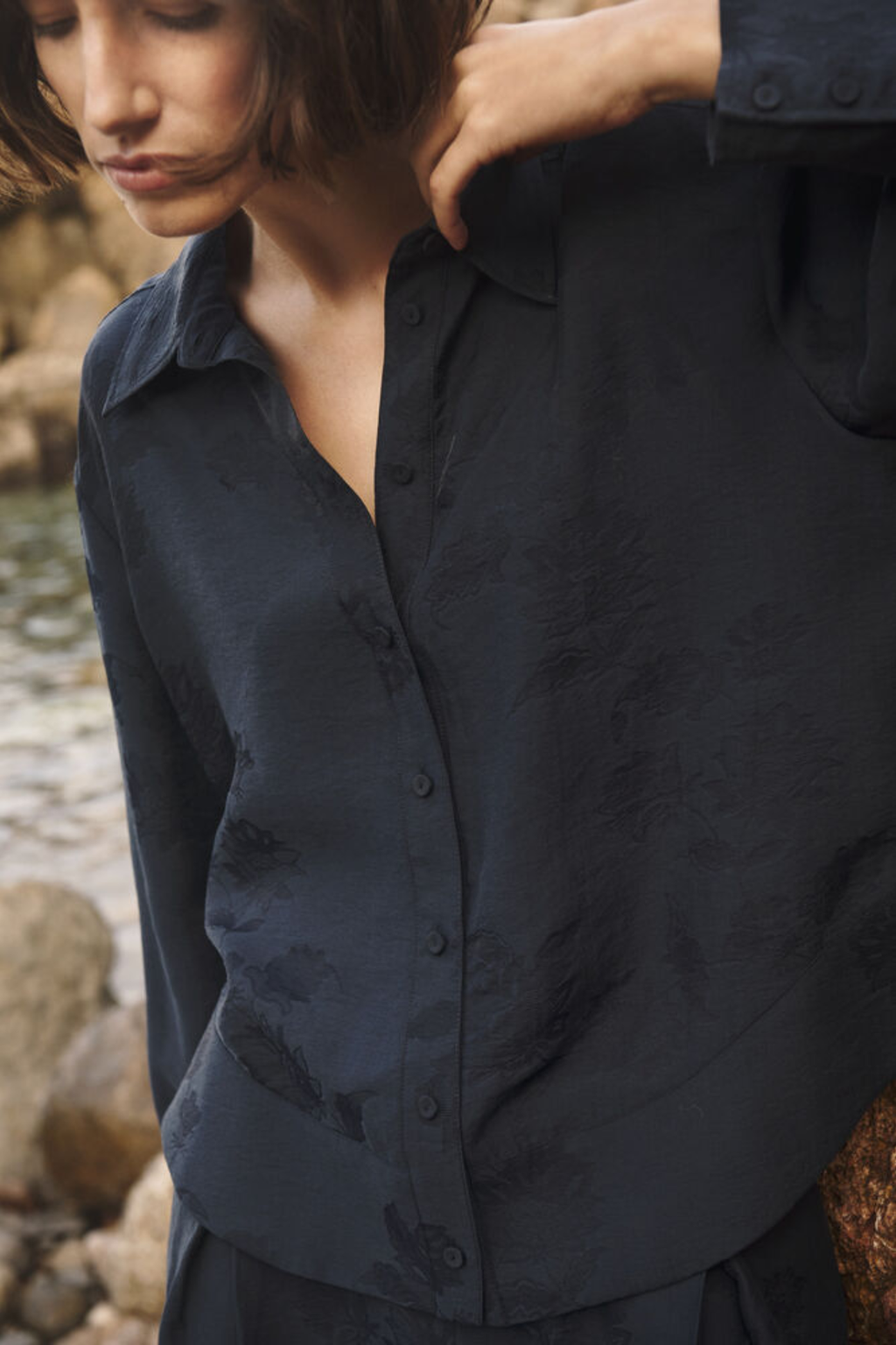 Part Two CarollaPW Shirt Dark Navy Flower Jaq 30310863