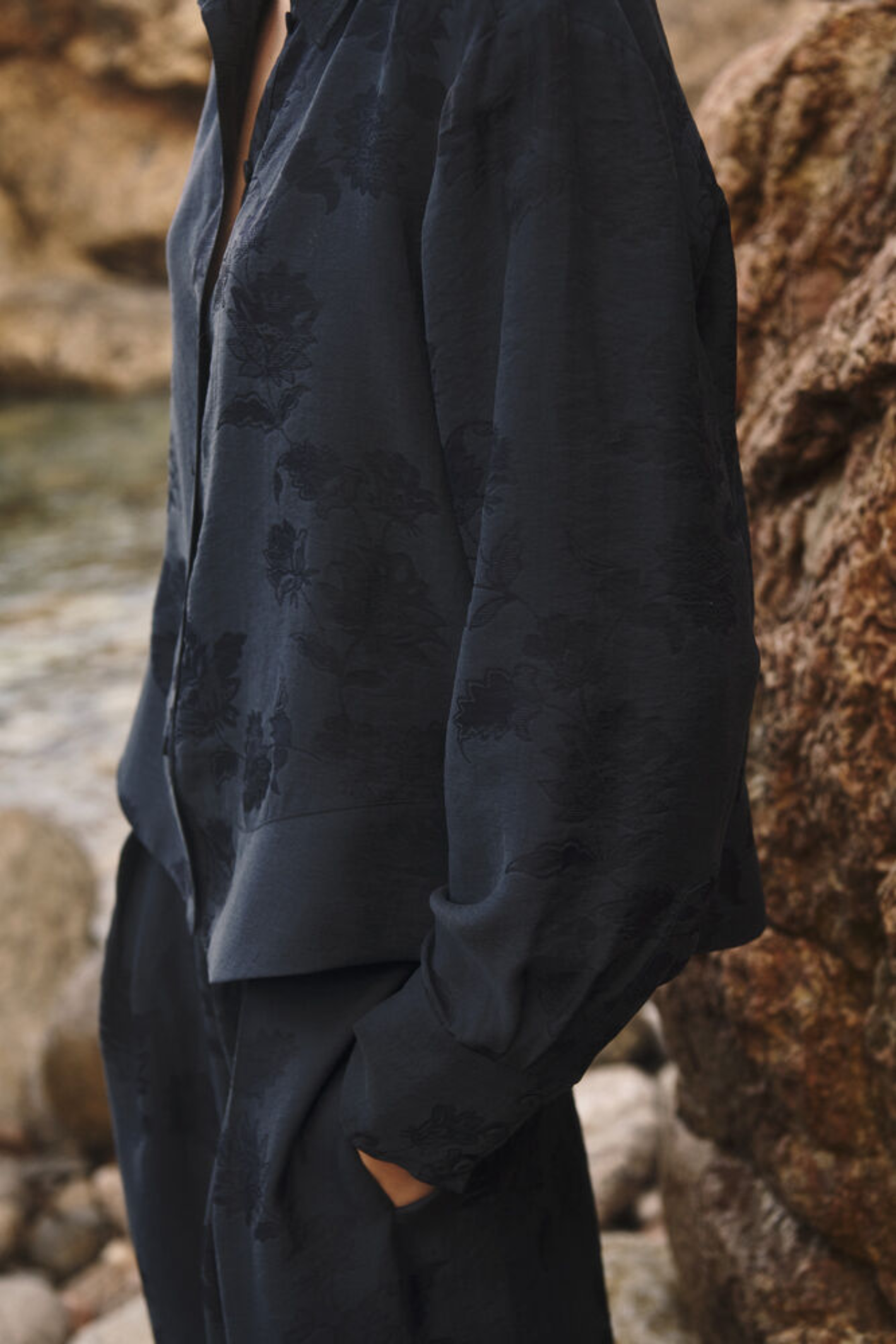 Part Two CarollaPW Shirt Dark Navy Flower Jaq 30310863