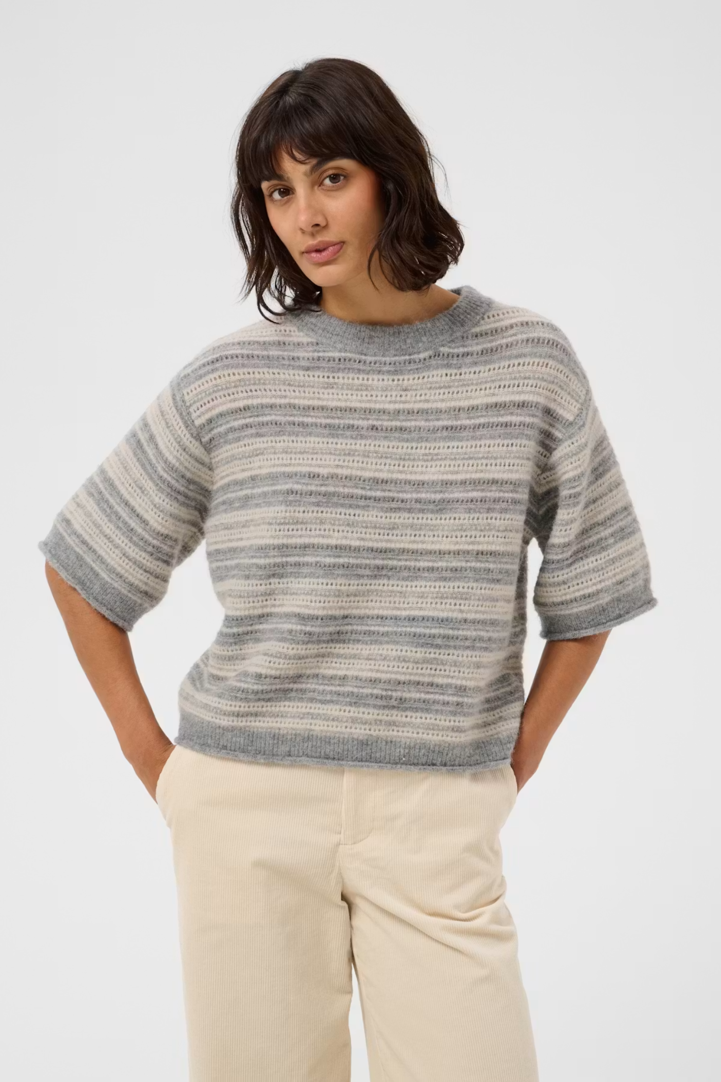 Part Two CerysPW Jumper Grey/French Oak Stripe 30310846