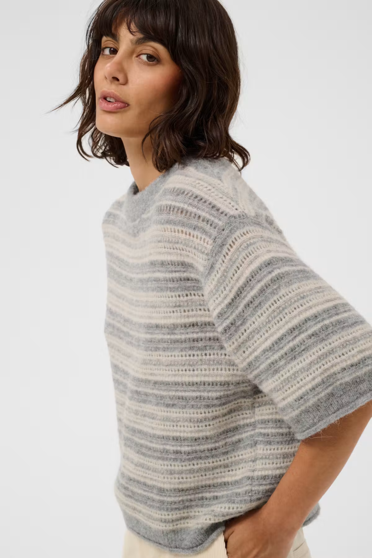 Part Two CerysPW Jumper Grey/French Oak Stripe 30310846