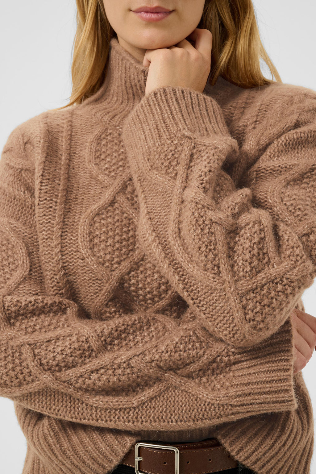 Part Two ChannaPW Jumper Medium Brown Melange 30310840