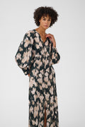 Model wearing Part Two CilucaPW Green Blurred Flower Dress 30310810 by Part Two, shop Part Two at Dotique