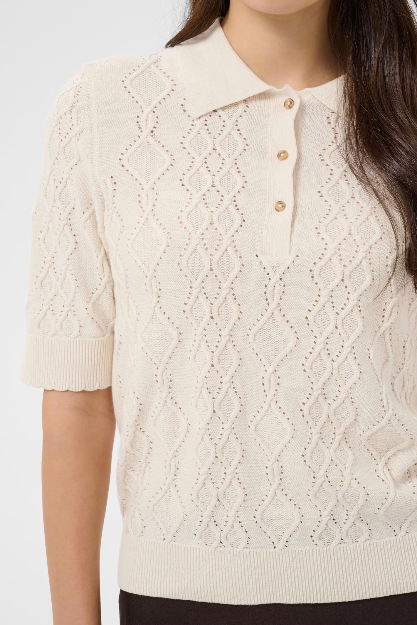 Shop the Part Two CiniaPW Knitted Jumper in French Oak Melange at Dotique. A soft relaxed-fit knit with a timeless crew neck, perfect for effortless everyday style.