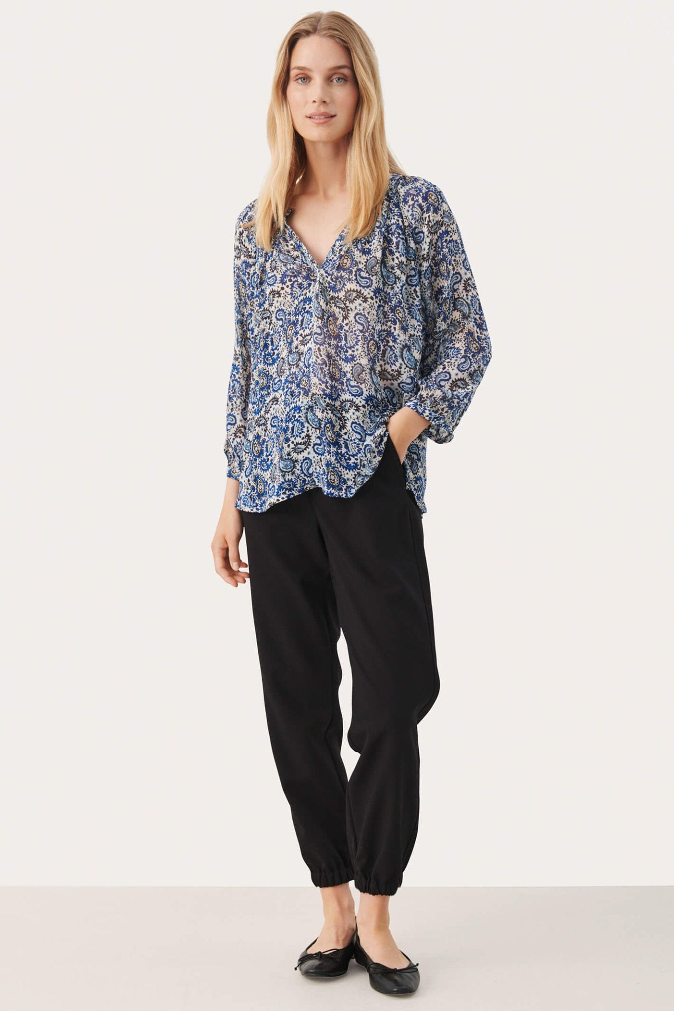 Part Two ErdonaePW 30308108 Blue Paisley Print Blouse - Dotique