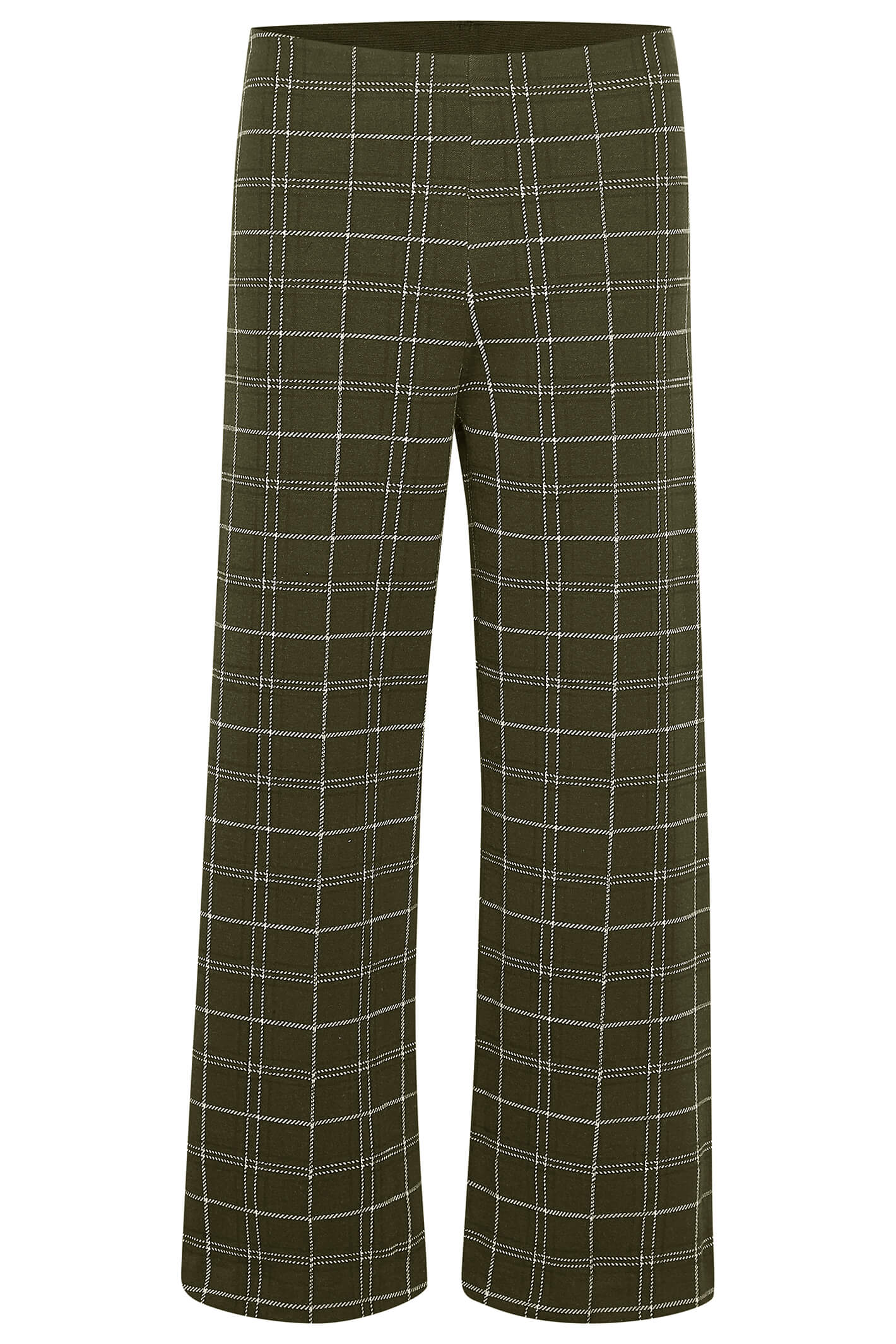 TYGE | Wide Cut Cropped Trousers | Multi Colour Check | HANSEN Garments