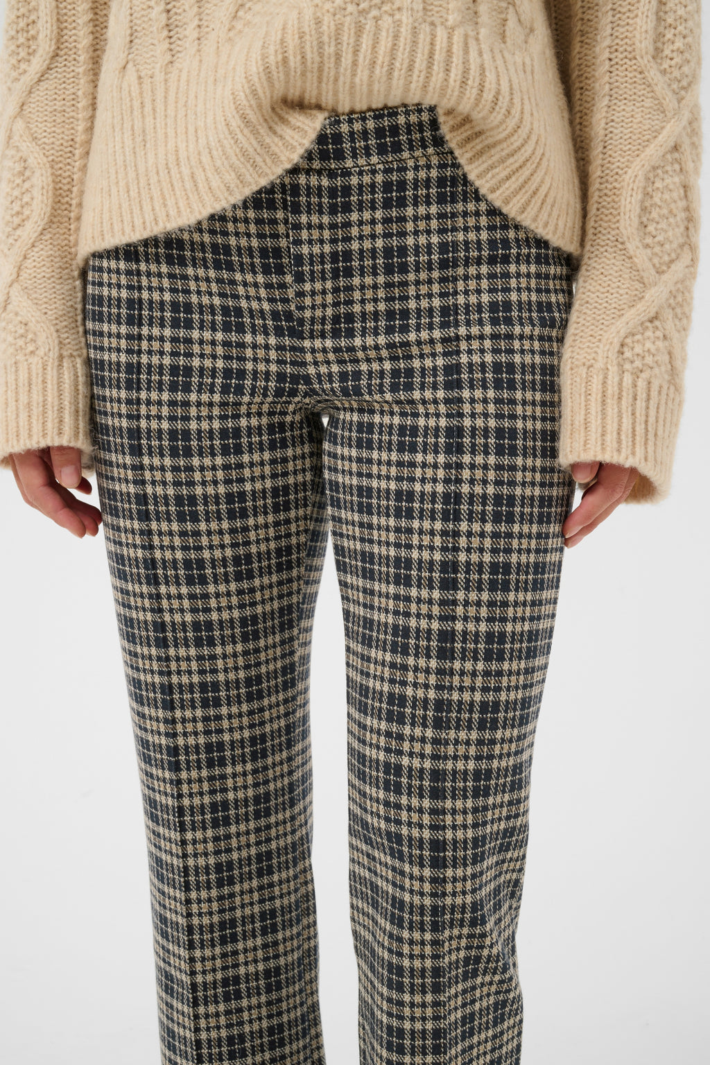Part Two PontasPW Trousers Dark Navy Check 30305506