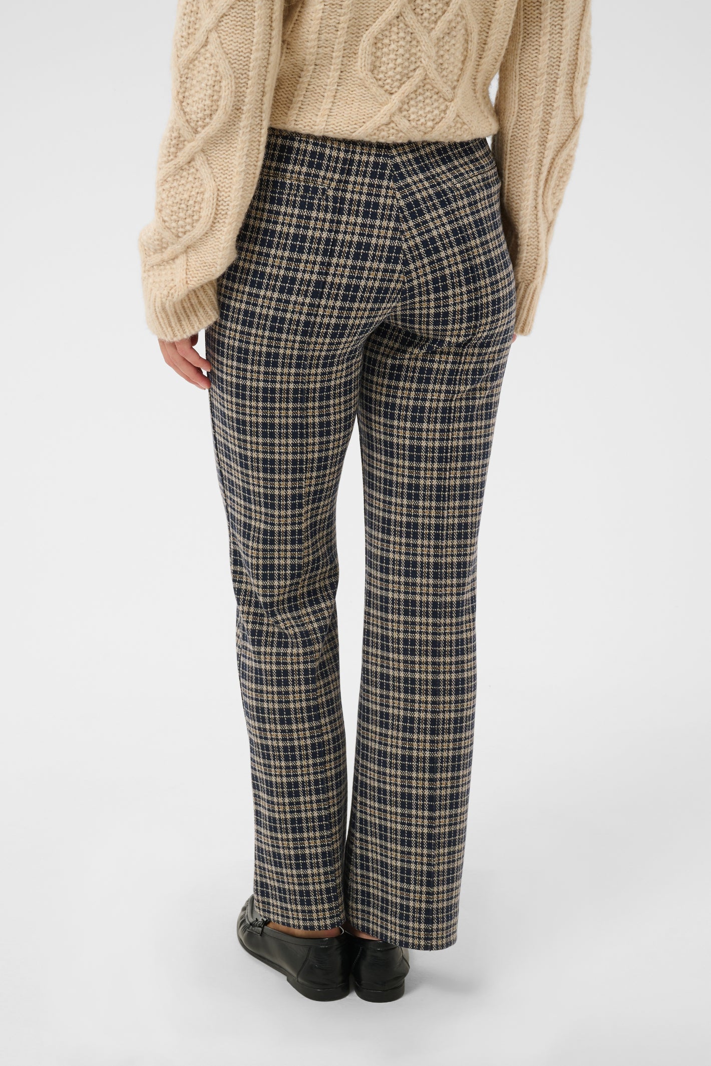 Part Two PontasPW Trousers Dark Navy Check 30305506