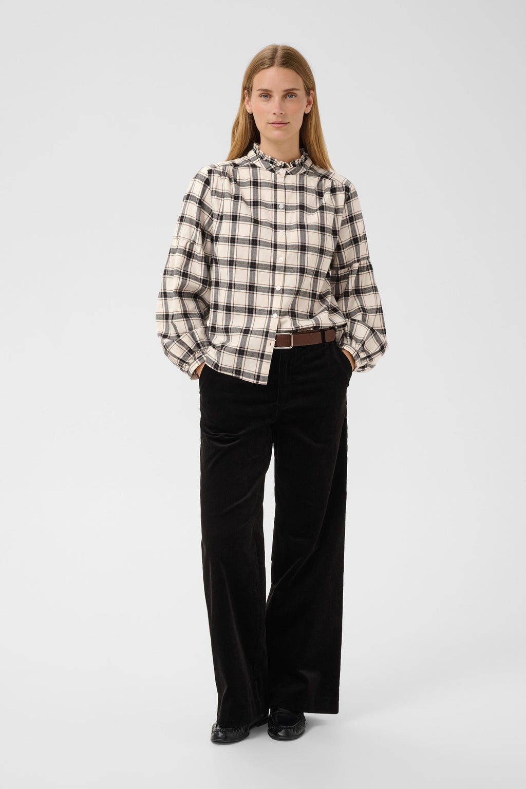 Part Two SamillaPW Shirt Dark Navy/Mole Check 30311150