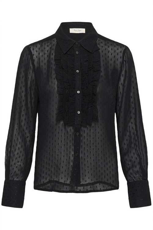 Part Two VanoraPW Shirt Black 30311169 black sheer button up shirt by Part Two. Shop Part Two at Dotique