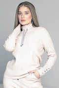 Passioni 16090 Beige Drawstring Neck Jumper - Dotique - Passioni