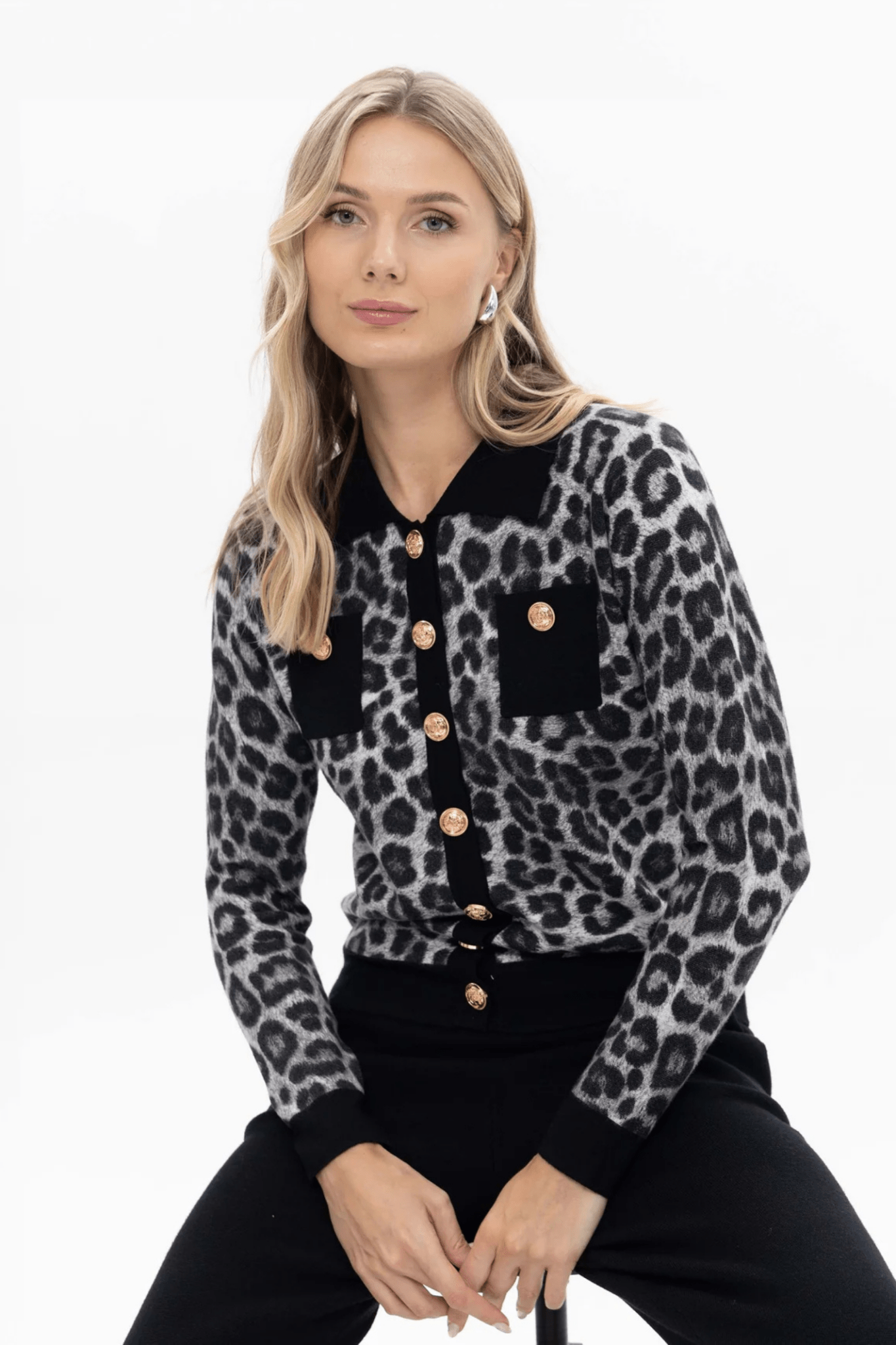 Passioni 18014 Black Cardigan - Dotique - Passioni