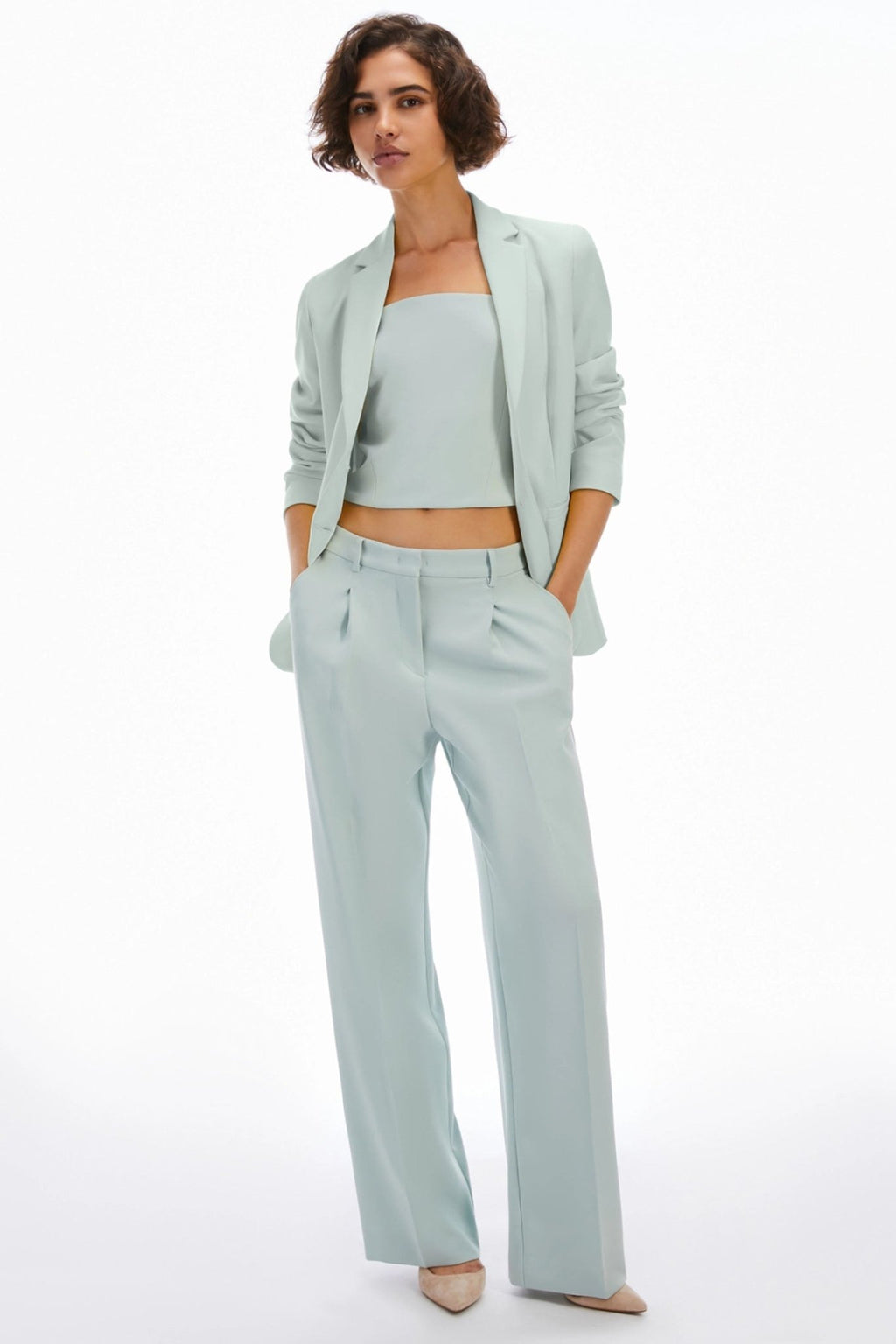 Pennyblack 2411131062200 Curzio Water Blue Wide Leg Cady Trousers - Dotique