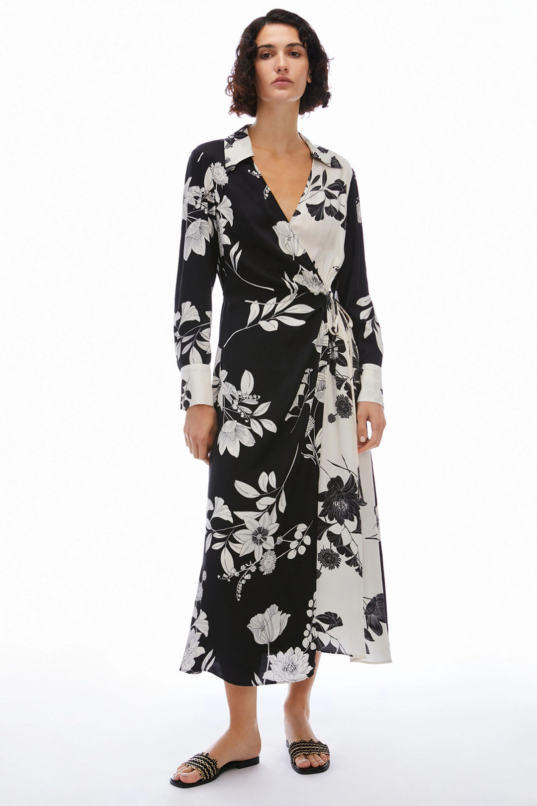 Pennyblack Alga Wrap Dress Black Flower 2411221103200 - Dotique