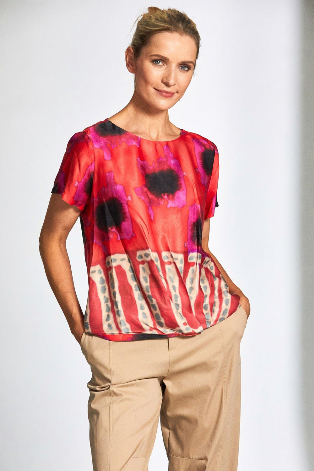 Peruzzi 130 Red Print Top - Dotique