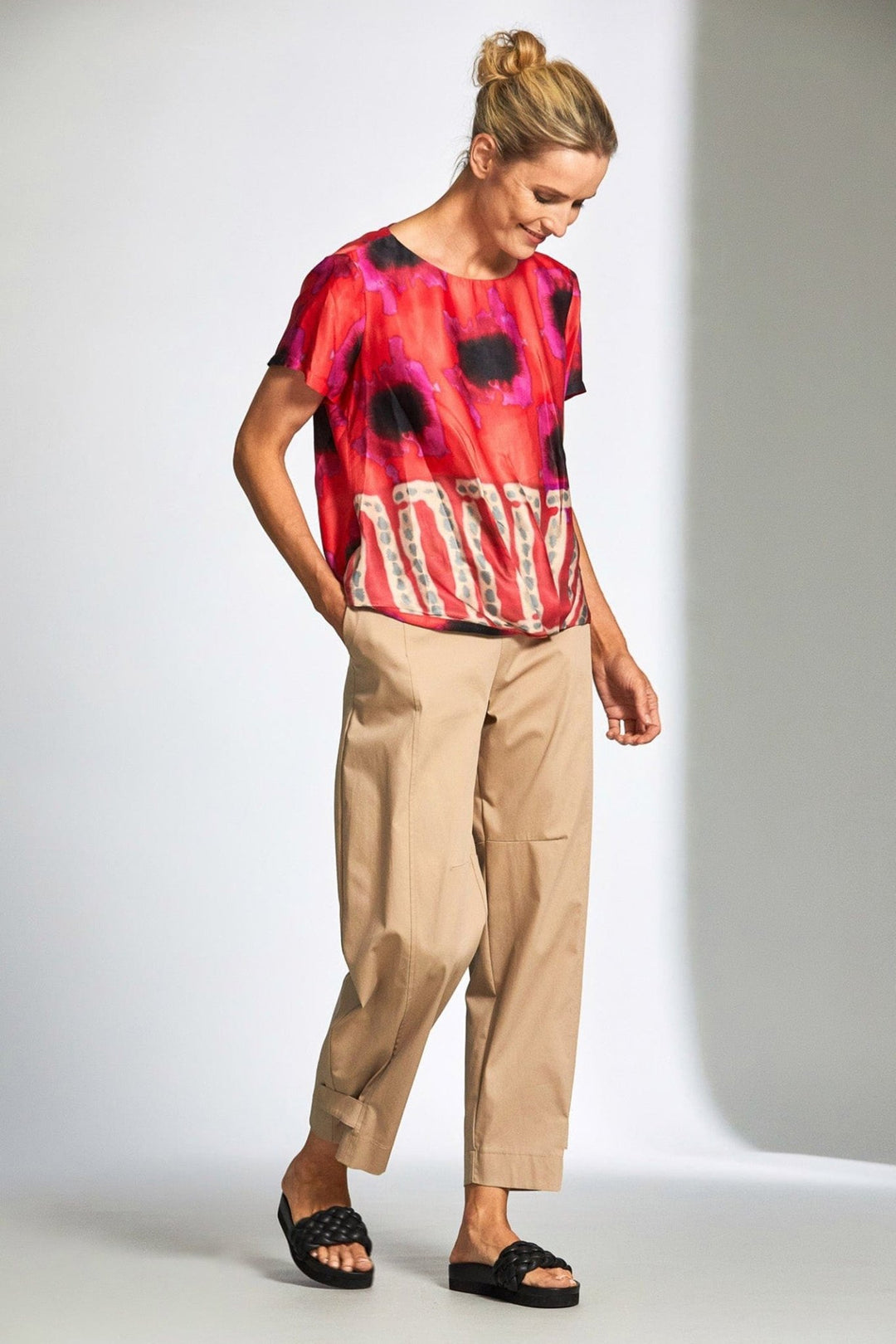Peruzzi 130 Red Print Top - Dotique