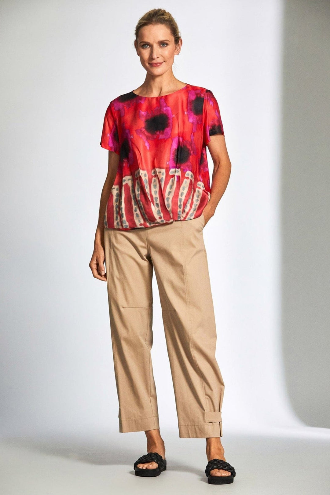 Peruzzi 130 Red Print Top - Dotique
