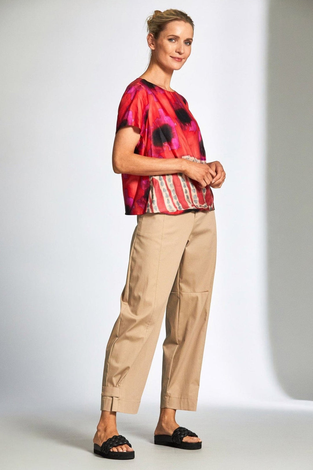 Peruzzi 130 Red Print Top - Dotique
