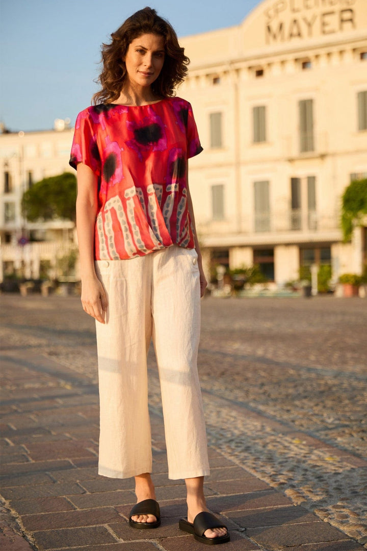 Peruzzi 130 Red Print Top - Dotique