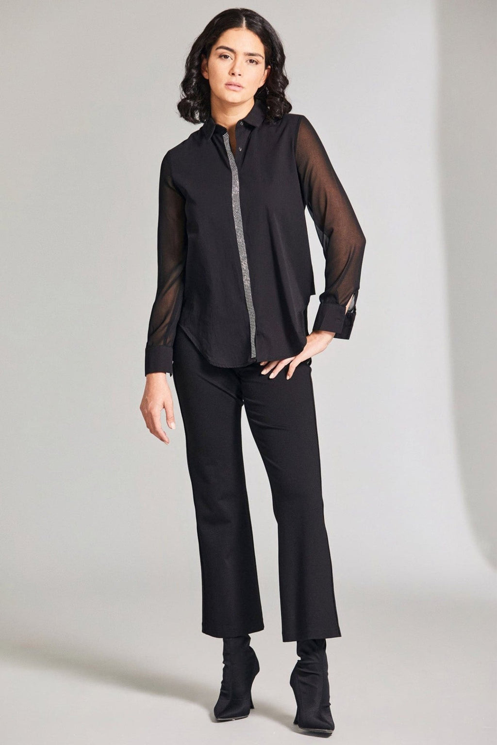 Peruzzi 602 Black Diamante Shirt - Dotique