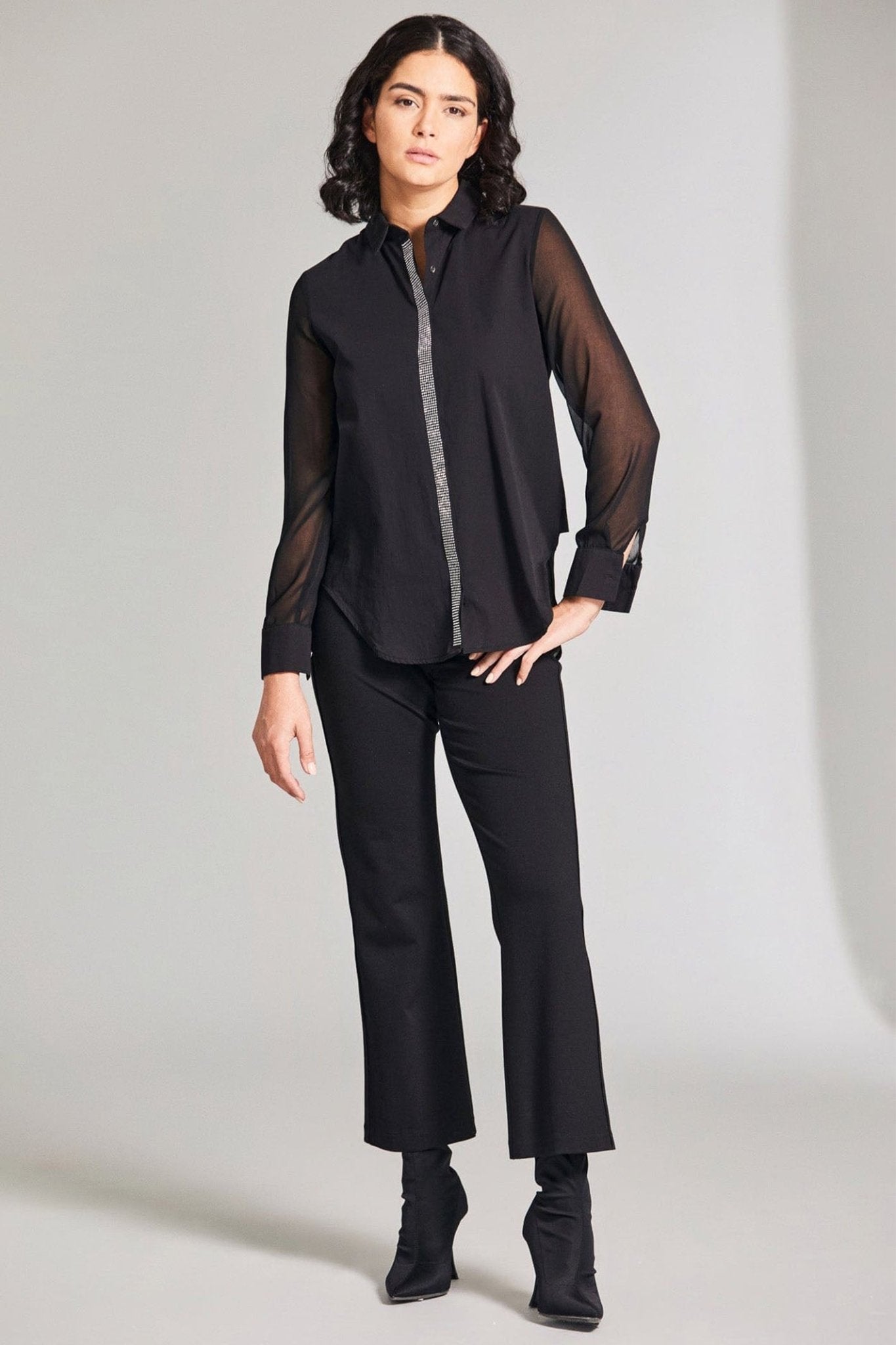 Peruzzi 602 Black Diamante Shirt - Dotique