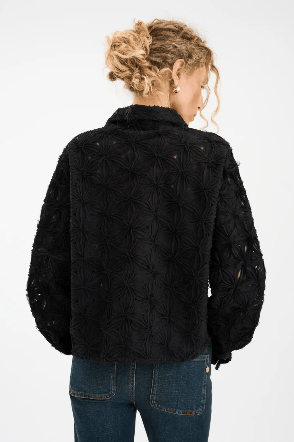 Pieszak J235156 PD - Lexie D Chiffon Tie Jacket Black - Dotique - Pieszak