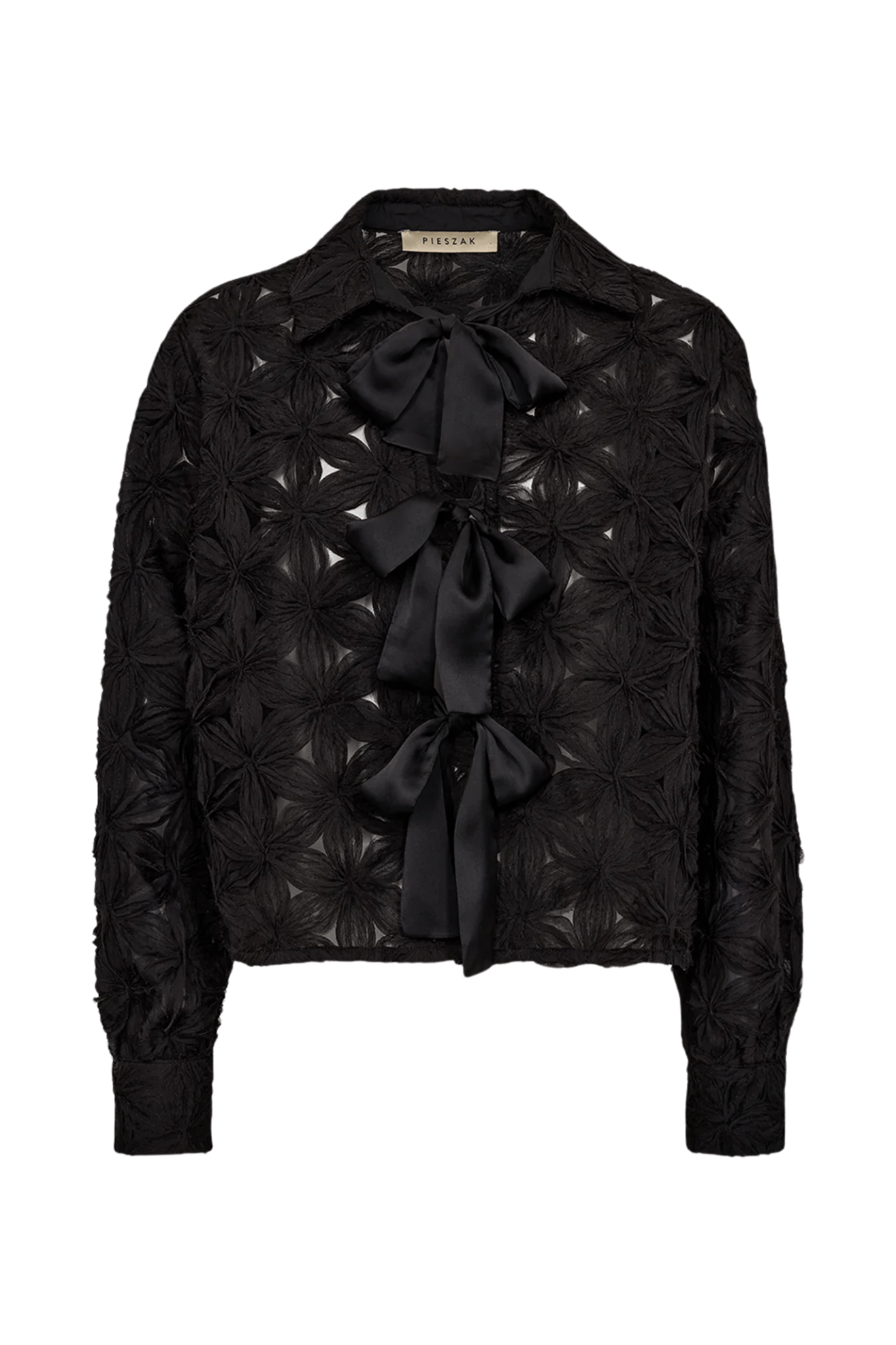 Pieszak J235156 PD - Lexie D Chiffon Tie Jacket Black - Dotique - Pieszak