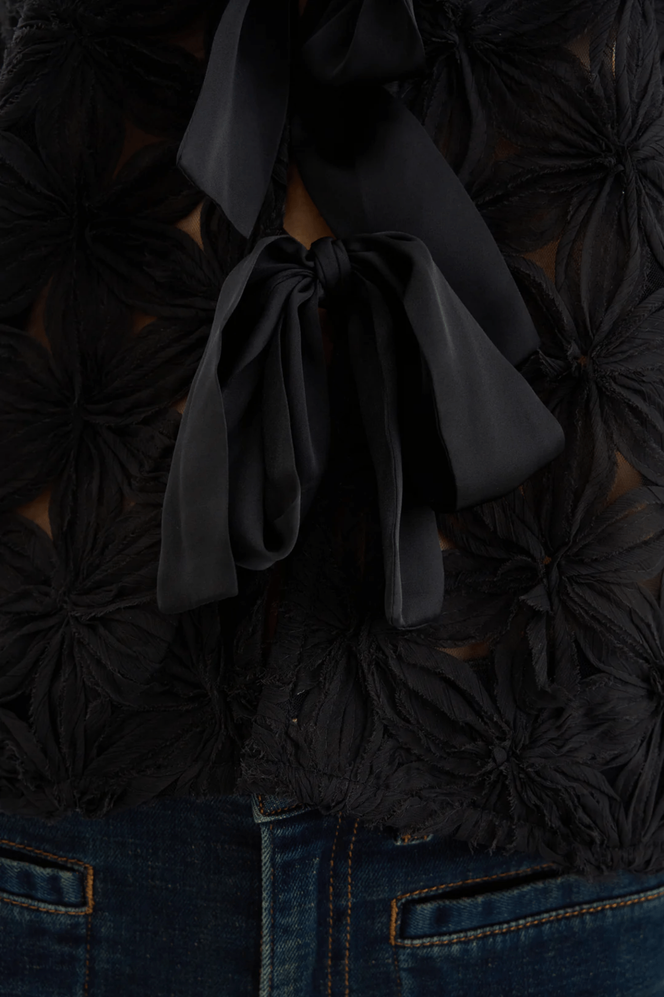 Pieszak J235156 PD - Lexie D Chiffon Tie Jacket Black - Dotique - Pieszak