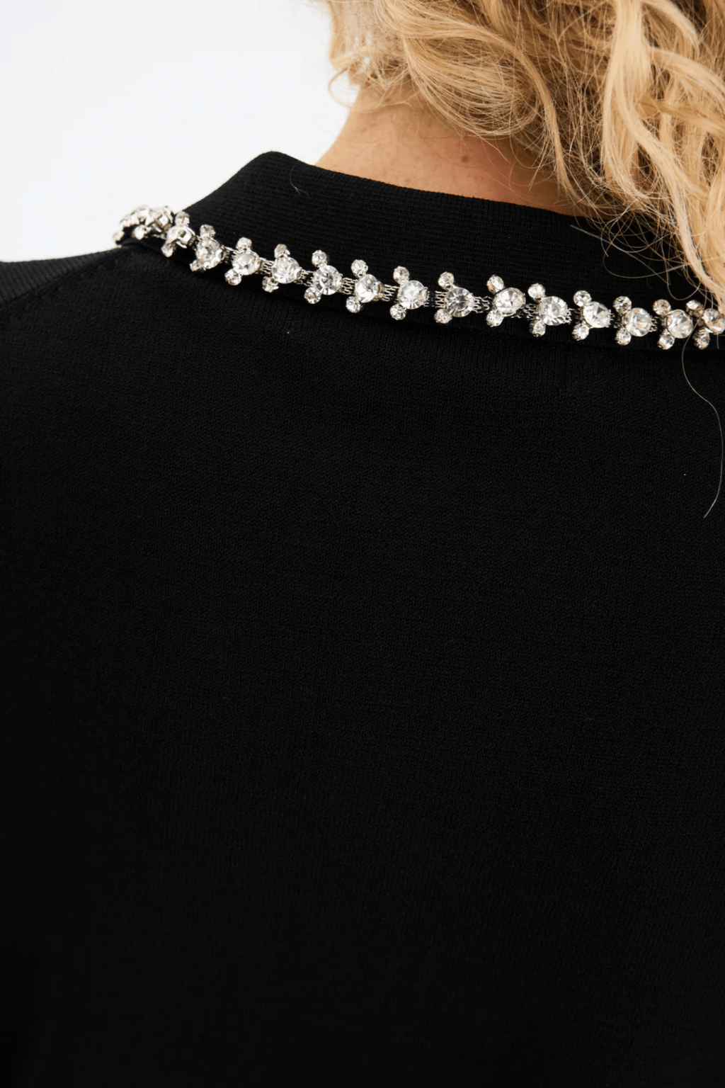 Pieszak J235172 PD - Vigga Rhinestone Polo Knit Black - Dotique - Pieszak