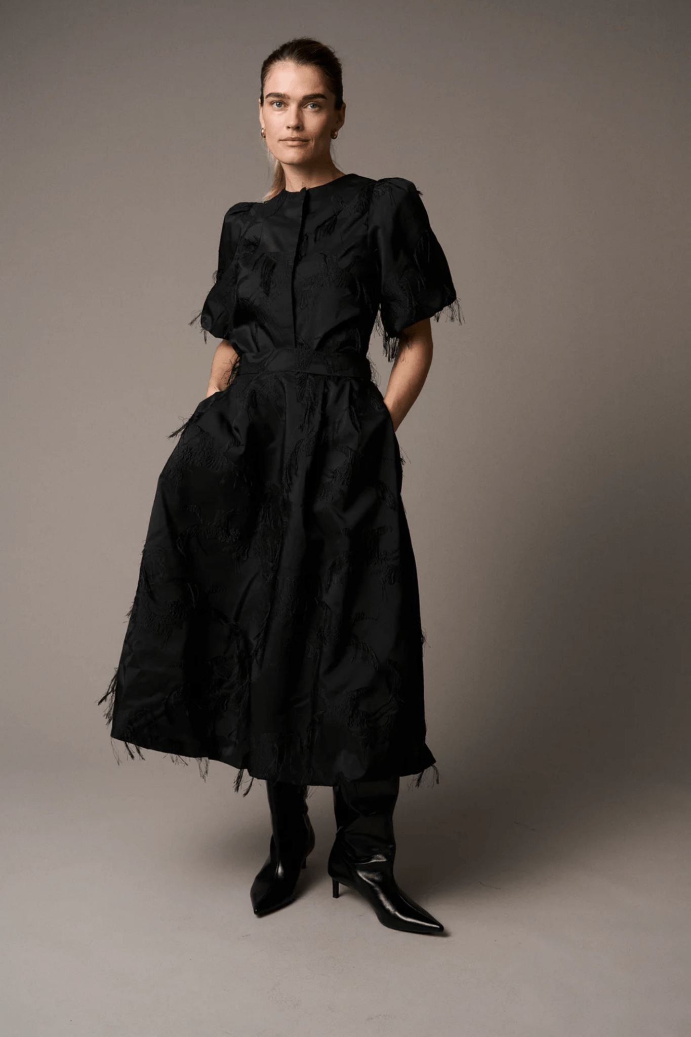 Pieszak J235175 PD - Winnie Balloon Flamingo Skirt Black - Dotique - Pieszak