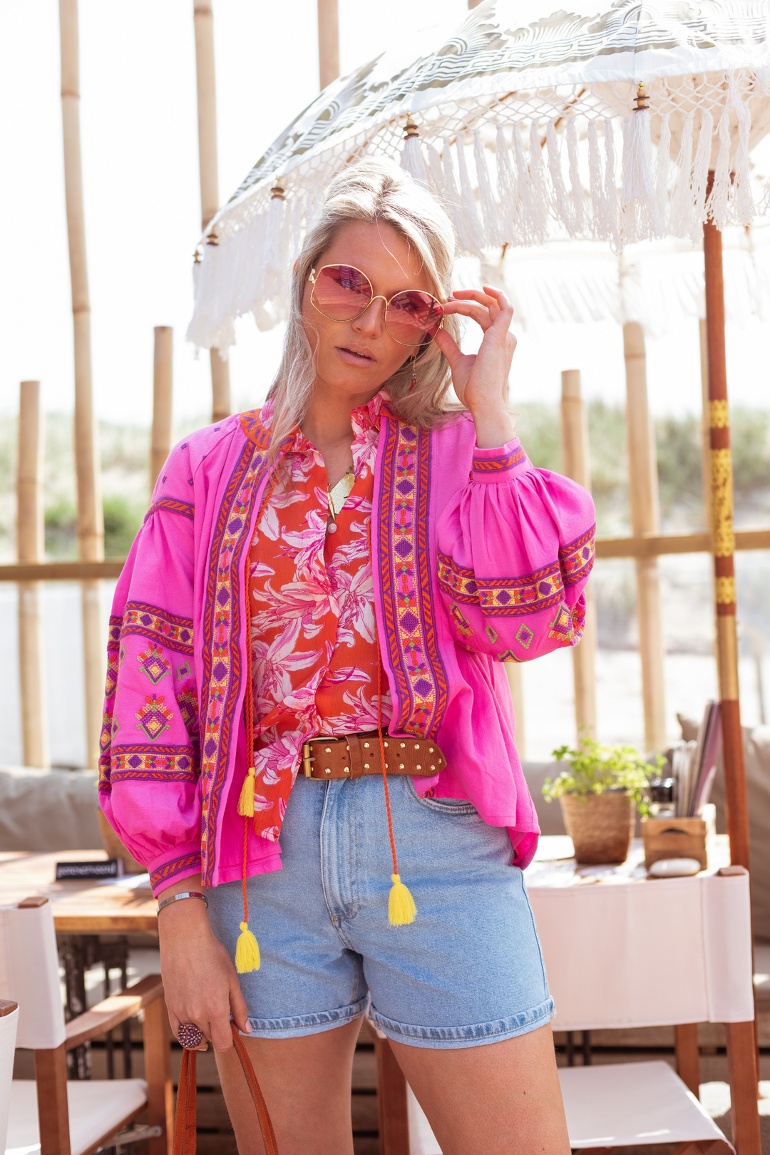 Place Du Soleil Embroidered Jacket Pink 329