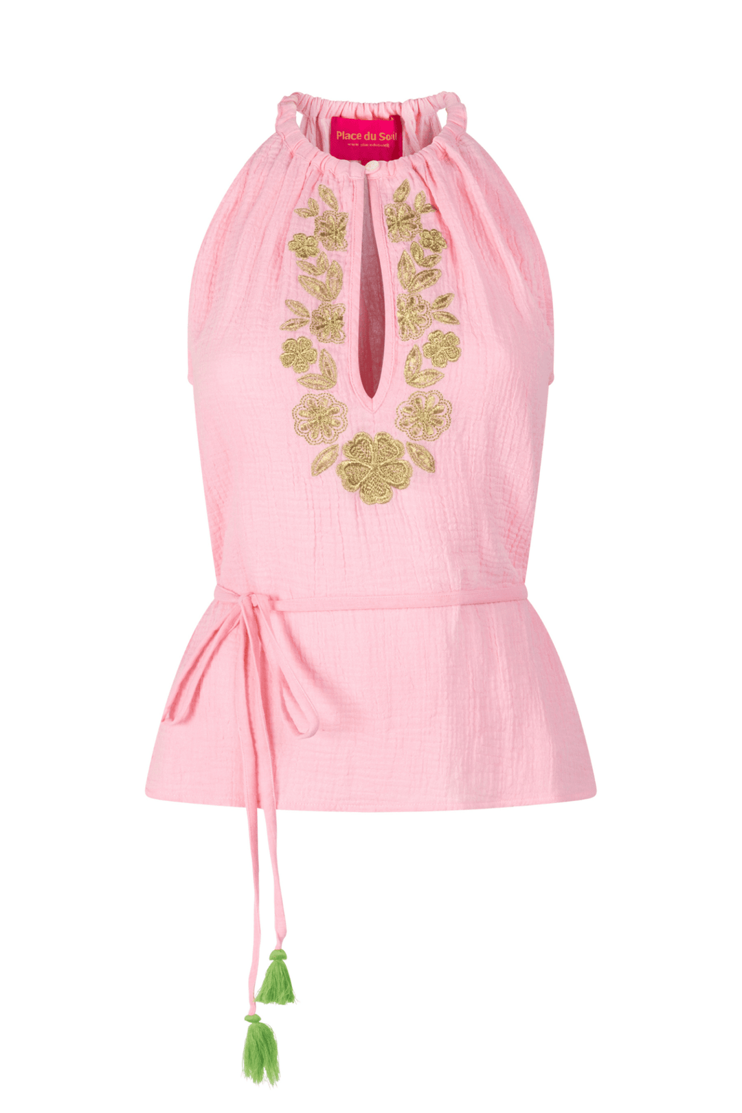 Place Du Soleil Rosa Embroidered Top 302 - Dotique - Place du Soleil