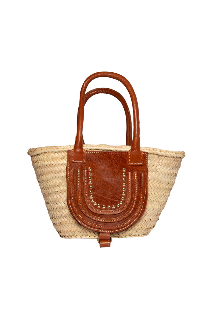 Place Du Soleil Straw Bag Leather 501