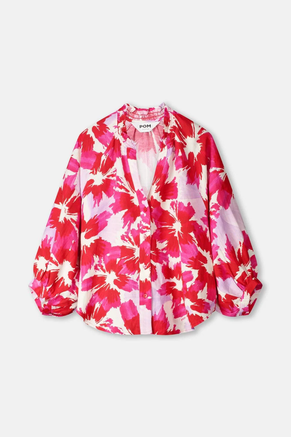 Pom Amsterdam SP9586 Bubble Bloom Lavender Linen Blouse