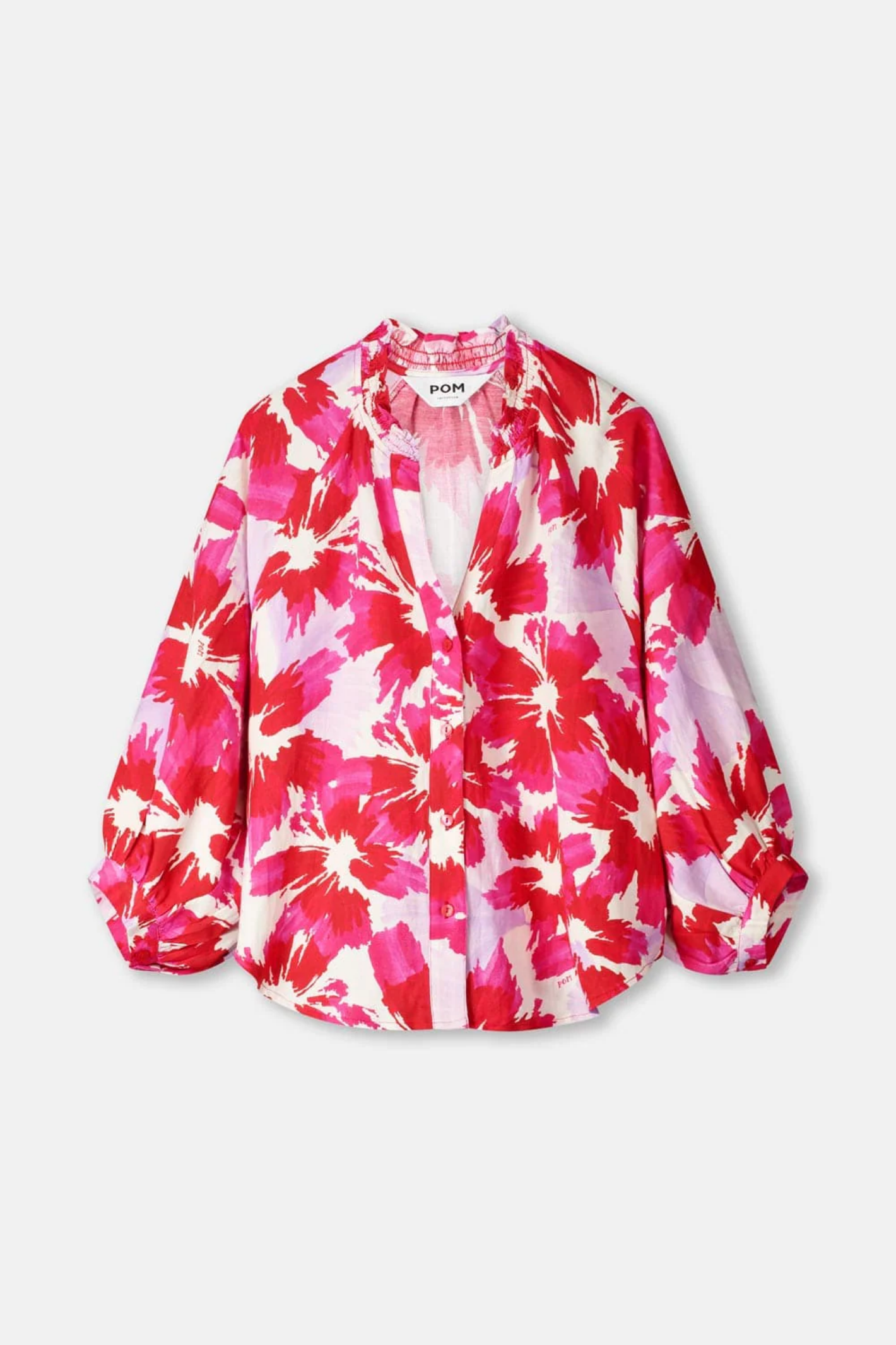 Pom Amsterdam SP9586 Bubble Bloom Lavender Linen Blouse