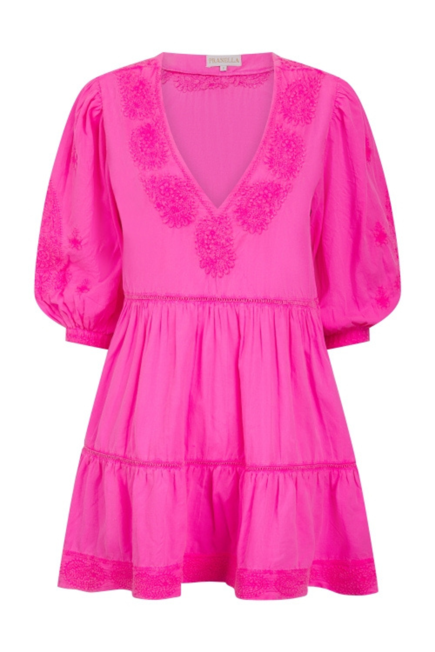 Pranella Slone Neon Fuchsia Embroidered Mini Dress | Pranella | Dotique ...
