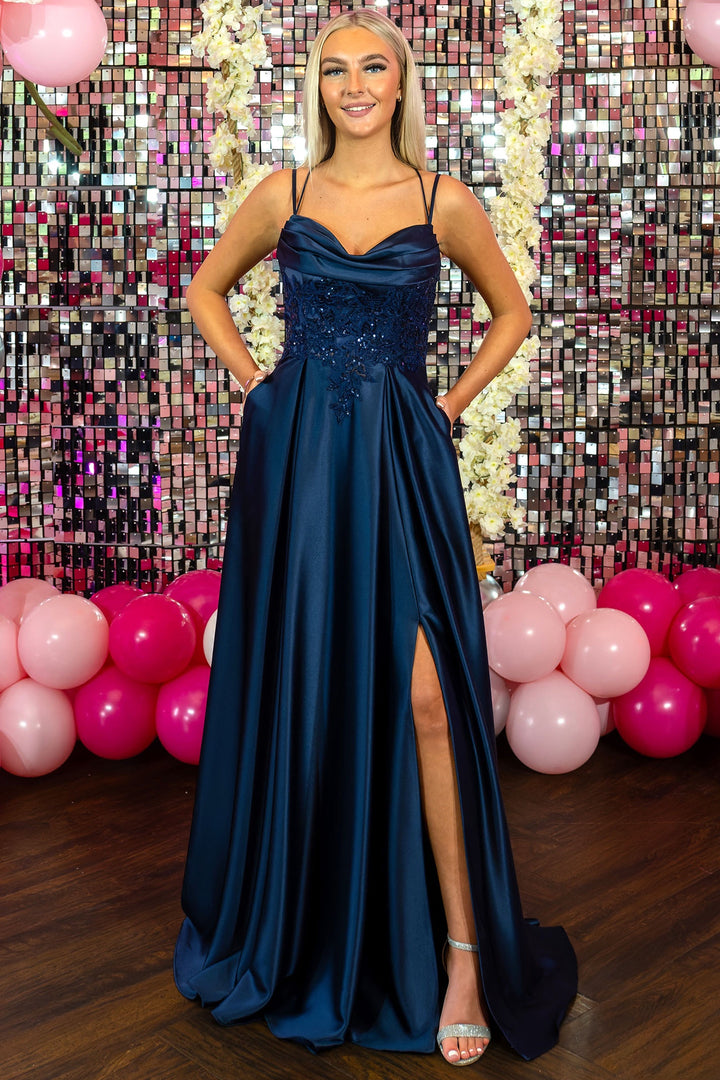 Prom Frocks PF1004 Navy Prom Dress - Dotique