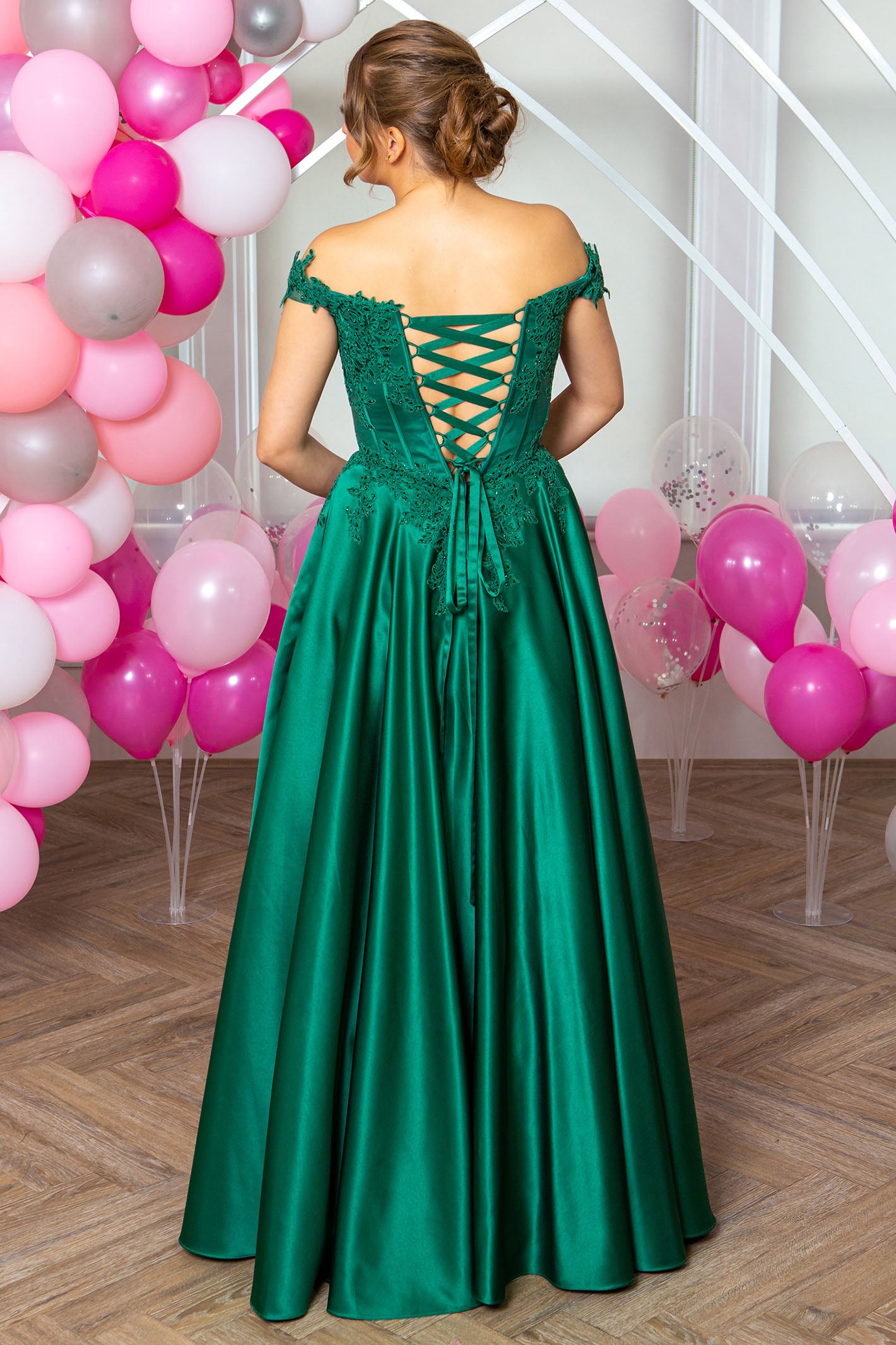 Prom Frocks PF9603 Dark Green Satin Prom Dress Dotique